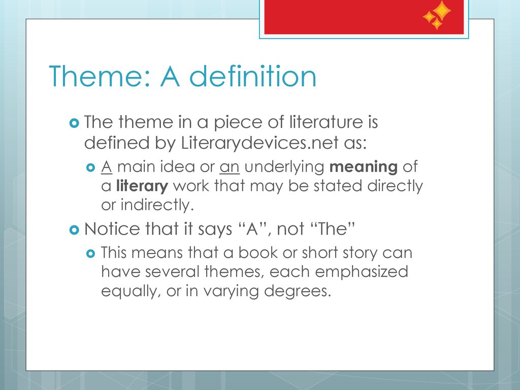 What does theme mean deals